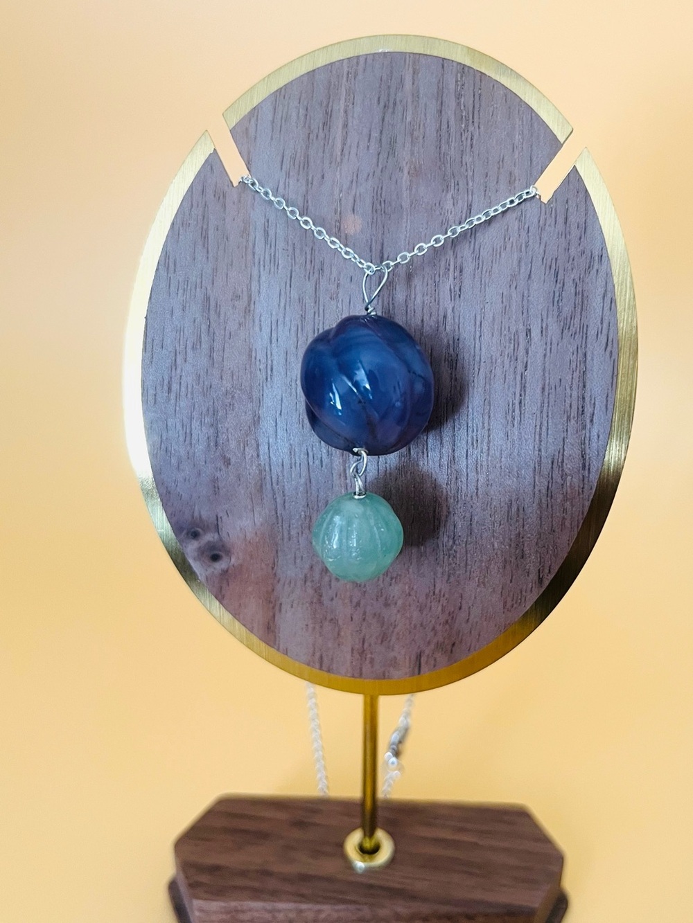 Large round Carved amethyst pendant set in silver plus matching necklace